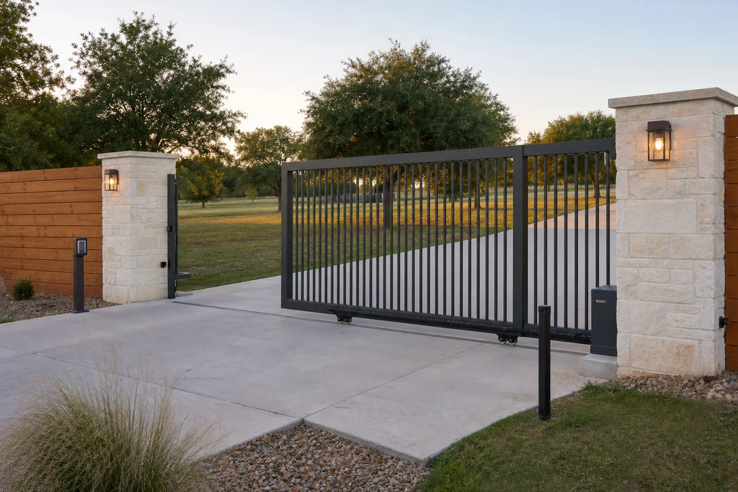 Custom automatic driveway gate at a McKinney property